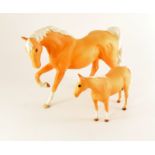 Beswick tan horses mother and foal