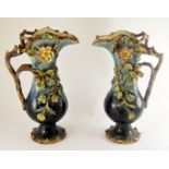A Pair of Early Majolica Pitch Jug or Vases