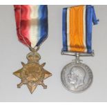 A WW1 pair of medals named to 23764 Private L.G.Monk of the Royal Welsh Fusiliers who died on the