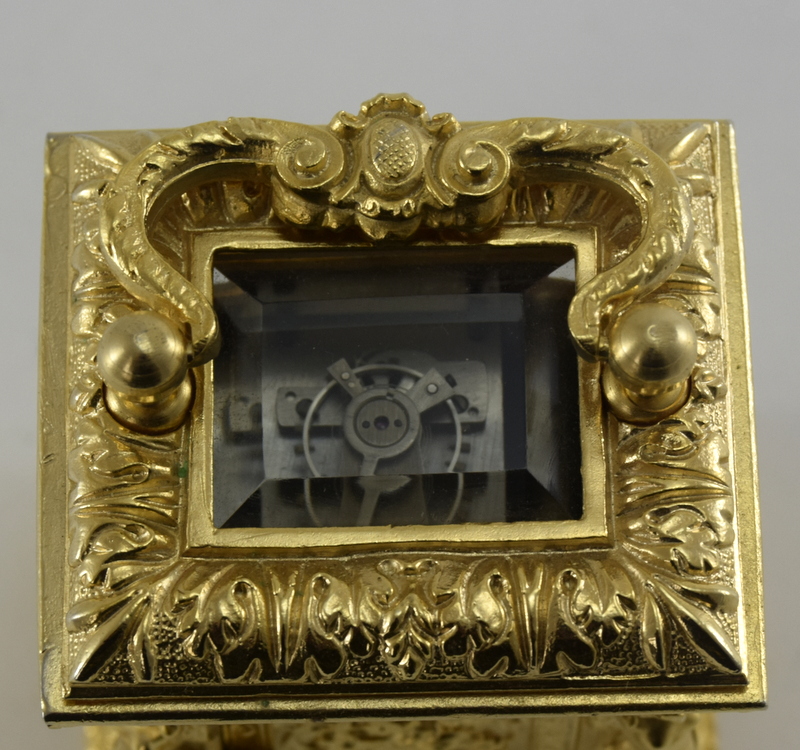 Miniature carriage clock in 19C rococo style - Image 5 of 5