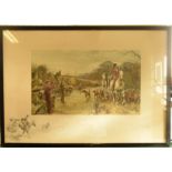 Snaffles print signed by the artist 'The Season' 1939-1940 with additional pencil drawing to