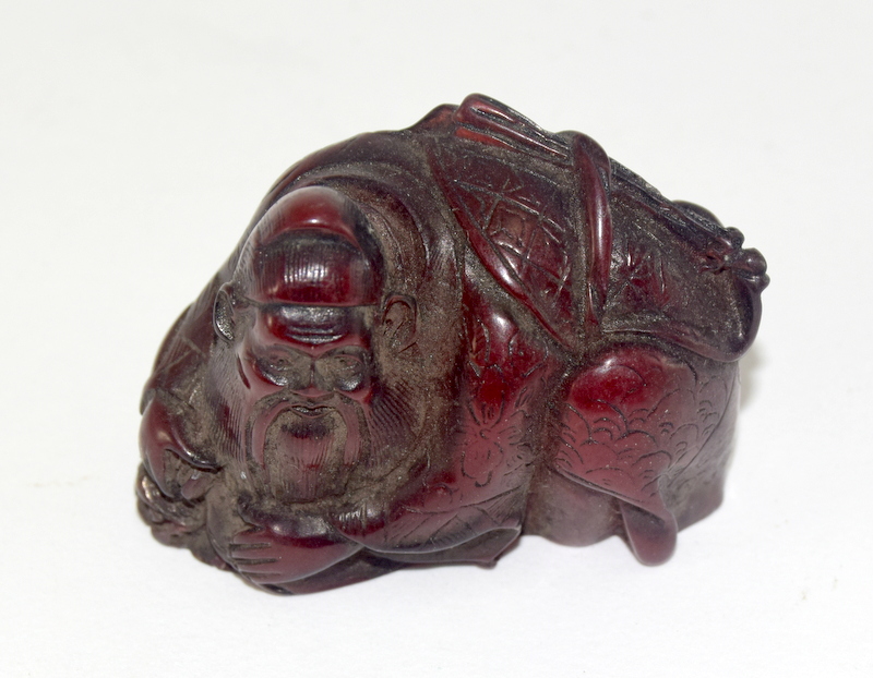 Seated buddha netsuke signed to the base - Image 2 of 4