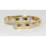 9ct gold and diamond bracelet with twist setting