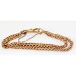 9ct gold Victorian graduated watch chain converted to a bracelet ,by Charles Danil Broughton each
