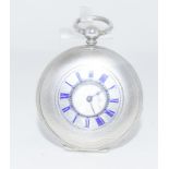 Silver half hunter pocket watch in working order