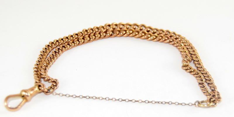 9ct gold Victorian graduated watch chain converted to a bracelet ,by Charles Danil Broughton each - Image 2 of 4