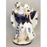 The Harlequin Lady Figurine at The Masked Ball. 52cm High