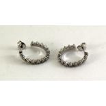 Pair large silver hoop earrings