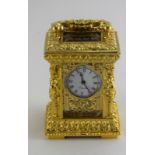 Miniature carriage clock in 19C rococo style