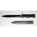 A Yugoslavian M56 Knife Bayonet (29cms length) in its scabbard for the Model 56 Submachine Gun