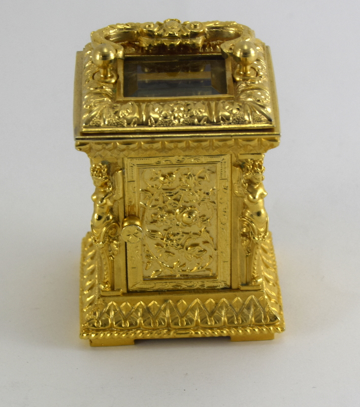 Miniature carriage clock in 19C rococo style - Image 3 of 5