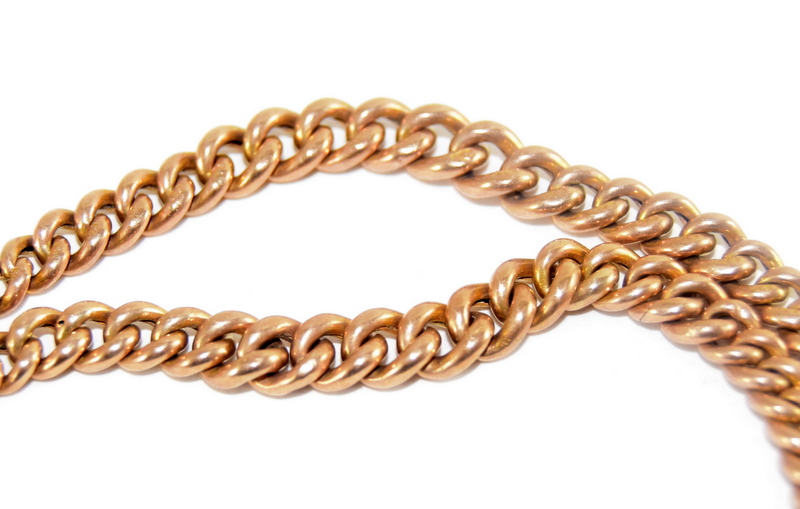 9ct gold Victorian graduated watch chain converted to a bracelet ,by Charles Danil Broughton each - Image 3 of 4