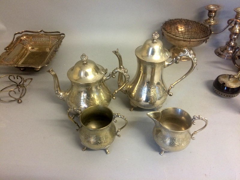 Mix silver plate to include trays candelabras coffee pots etc - Image 2 of 5