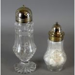 2 cut glass sugar sifters