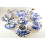 A Part Royal Worcester Dragon Tea Set with Blue & White Decoration