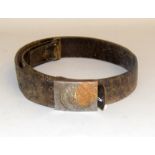 A WW2 Wehrmacht leather belt with a Denazified buckle