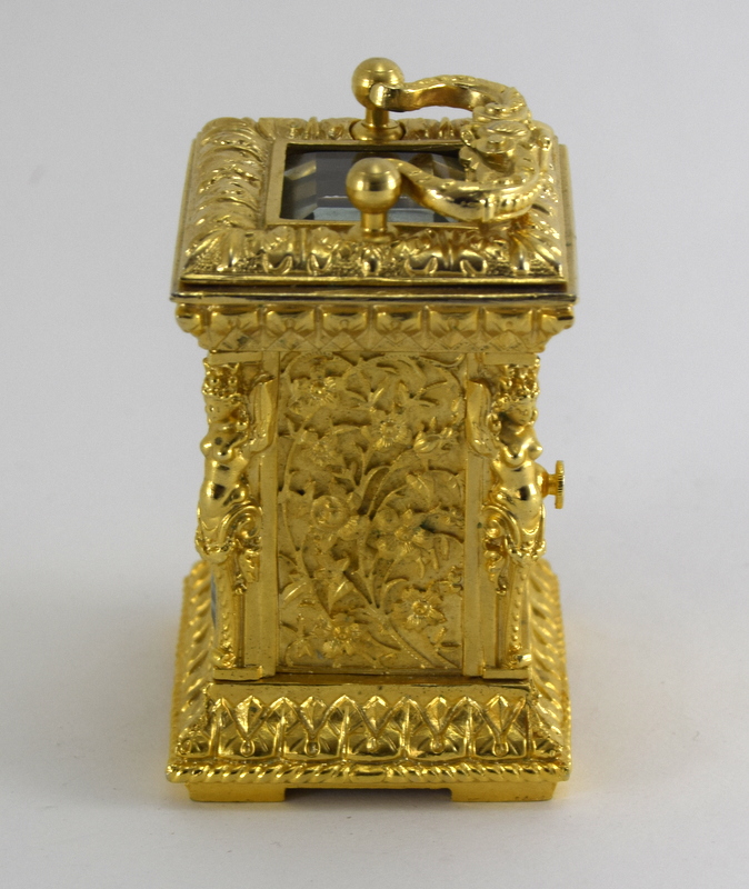 Miniature carriage clock in 19C rococo style - Image 2 of 5