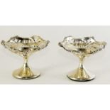 Pair silver pedestal bon bon dishes Birmingham 1936 S.Blankenese and son