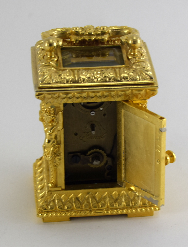 Miniature carriage clock in 19C rococo style - Image 4 of 5