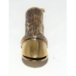 Bronze hoof vesta case with match striker