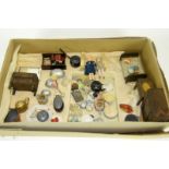 Pre war box vintage dolls house furniture and respective items for a dolls house