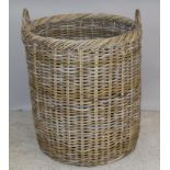 Extra large round grey kubu rattan log basket