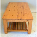 Modern pine low coffee table 42 x 130 x 167