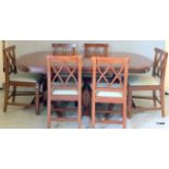 Indonesian Hardwood table and 6 chairs with two other chairs not shown in picture 76 x 184 x 116 /