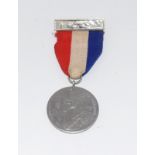 1937 silver coronation medal with clasp