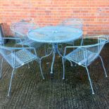 Set of Galvanized Garden furniture. 4 Chairs and a round table