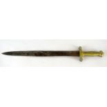 a French model 1831 Artillery short sword with 19 and 102 stamped to the cross piece. 63cms