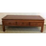 Chinese Rosewood 3 drawer coffee table 40 x 120 x 50cm