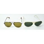Pair of original Ray Ban Aviator sunglasses together with another pair of Ray Ban sunglasses