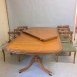 Bevan & Funnel extending dining room table with 6 chairs including 2 carvers. 77 x 270 x 125cm