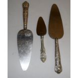 3 silver handled cake servers