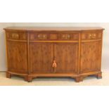 Bevan & Funnel demi lune yew wood sideboard. 85 x 170 x 40 cm