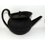 Wedgwood black basalt teapot with widow finial.