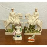 A pair of Staffordshire flat back figures. Bayden Powell & Lord Rogers and The Grandmother