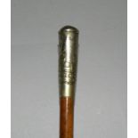 A WW1 Uppingham (Leicestershire Yeomanry) swagger stick 68cms in length