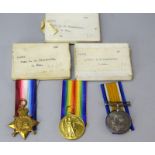 A WW1 casualty medal trio in original boxes named to 11272 Lance Corporal R.F.Blackmore of the