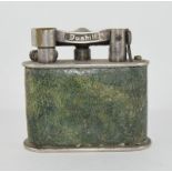 Oversized Dunhill petrol table lighter, with shagreen covering. 78mm high