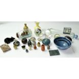 Oriental and other glass items to include Chinese glass weights, paper weights and a vintage rolling