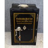 An unusual fully functional safe of small proportions made by the Milners Safe Company 24cms wide by