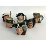 Collection of 6 medium size Royal Doulton Character jugs