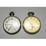 2 Elgin Art Deco open faced pocket watches