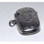 Silver Vesta case with embossed decoration