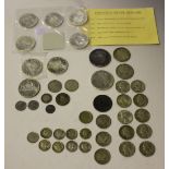 A collection of Canadian coins, comprising a five dollar series set 1963-1967, three dollars,