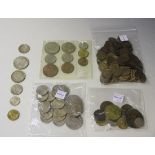 A collection of mostly British coins, comprising a nine coin plastic set 1953, British pre-decimal