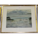 William Bowyer - 'Quiet Sea', 20th Century watercolour, indistinctly signed recto, label verso,