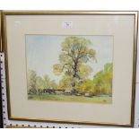 Hilda Burford - 'In Hedgerley Green', 20th Century watercolour, signed with monogram recto, titled